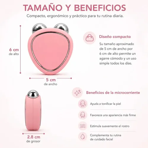 Tonificador Facial De Microcorriente Recargable 3 Niveles Color Rosa
