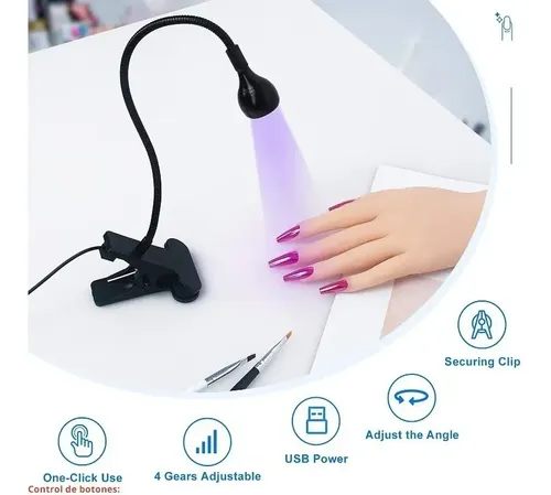 Lampara Para Uñas Uv Led 3w Manicuria Pedicuria Usb Flexible