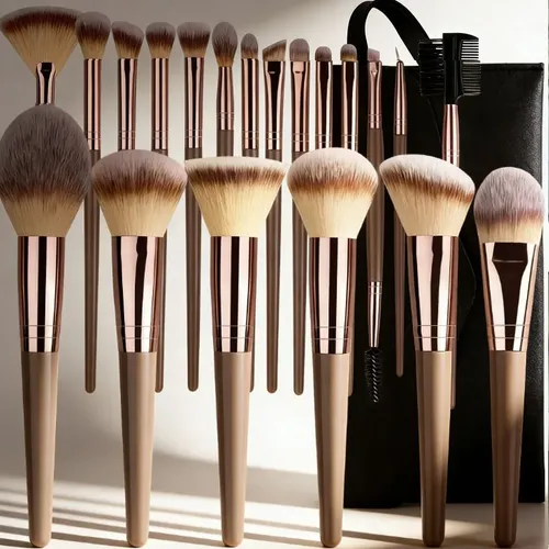 Set 20 Pinceles De Maquillaje Profesional Con Estuche