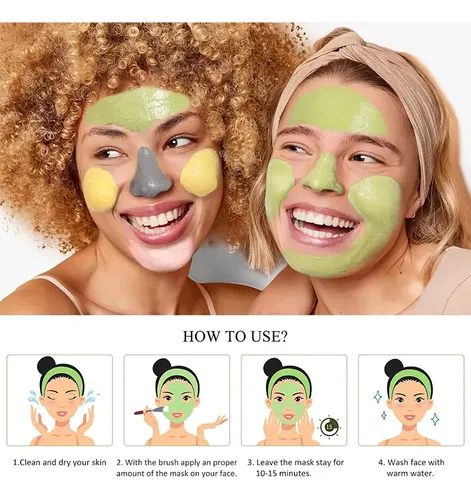 Máscara De Té Con Vitaminas Y Arcilla Verde, Set De Cúrcuma