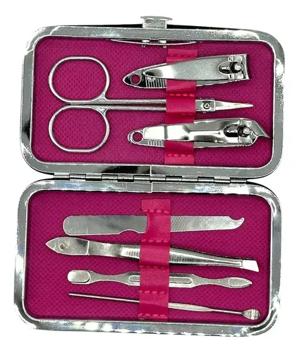 Set Manicura Pedicura Alicate Lima Tijera Estuche X 7 Pzas