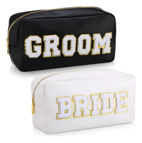 Bolsa De Maquillaje Oudain Bride And Groom De Piel Sintética
