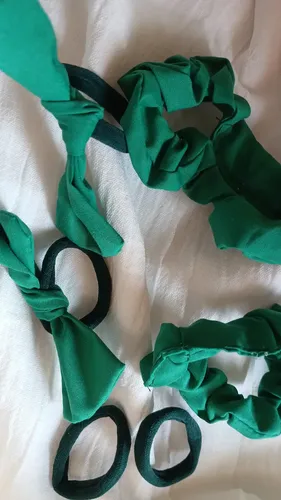 Combo Accesorios Para El Pelo Escolar Moda Nenas Color Verde Escolar Medio Ñiso