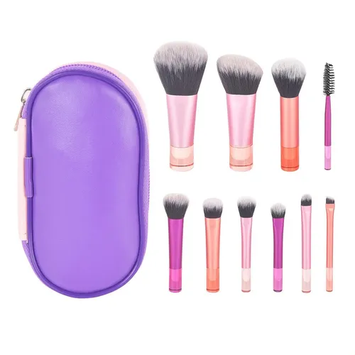 Set De 14 Pinceles De Maquillaje Pincel De Polvo Madera Roja
