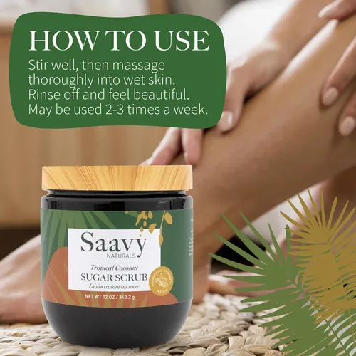 Exfoliante Corporal Saavy Naturals Tropical Coconut, Paquete