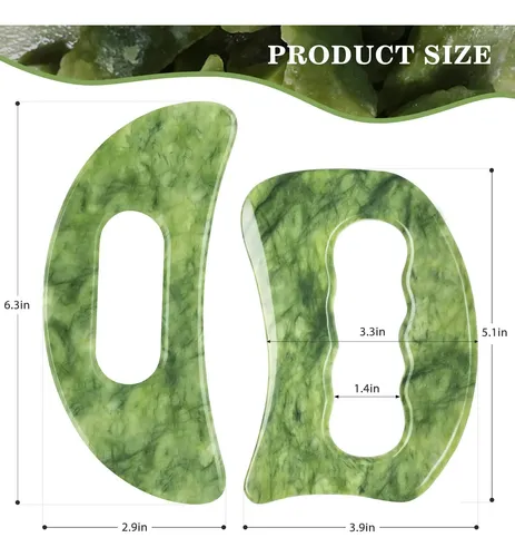 Herramienta De Masaje Gua Sha Cekpo Jade Stone, Grande, Con
