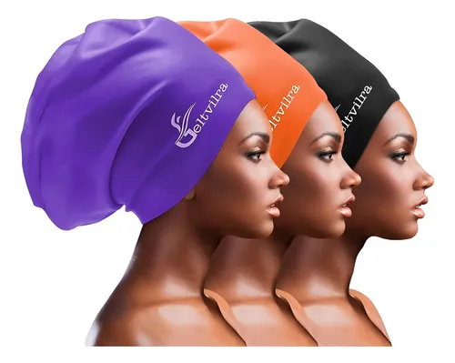 Paquete De 3 Gorras De Baño Silicona Geltvilra Extra Grande