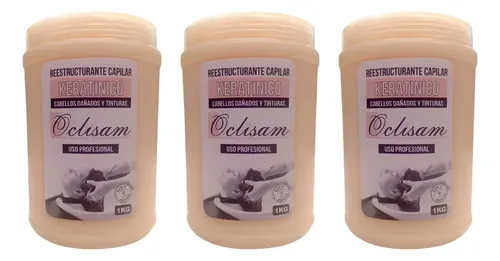 3 Baños Profesional Keratina Oclisam 1kg Pelo Dañado Teñido