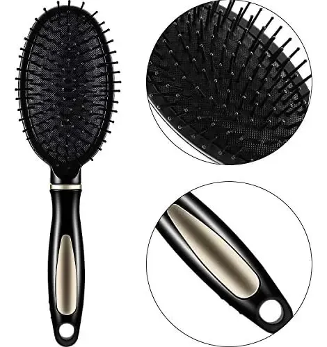 Juego De 12 Piezas De Peines Y Cepillos Para El Cabello Negro.