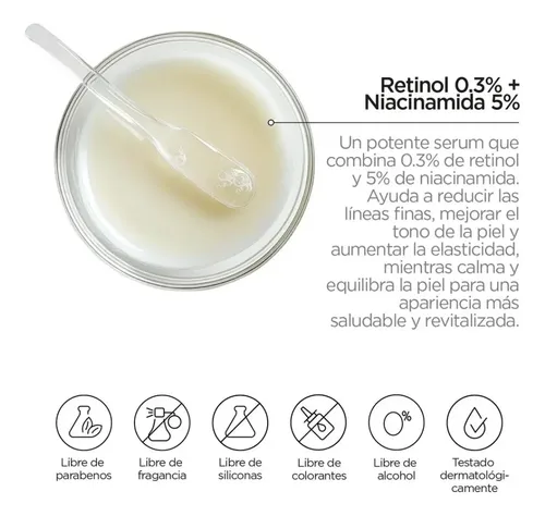 Sérum Facial Retinol 0.3% Niacinamida 5% Revox B77 X30ml
