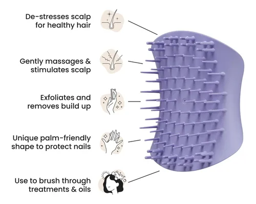 Cepillo Para Cabello Tangle Teezer Scalp Exfoliante Morado