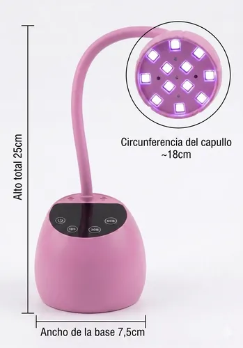Cabina De Uñas Leontecs Flor Inalámbrica Tactil 36w Uv Led