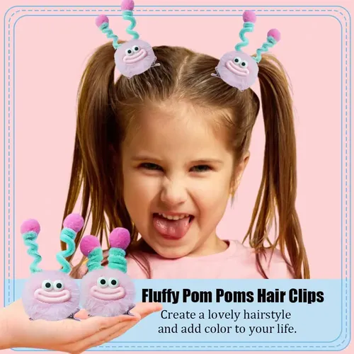 Pinzas Para El Pelo Con Pompones Esponjosos, Accesorios