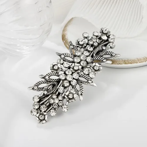 Pinza De Pelo De Plata Antigua, Duradera Y Elegante