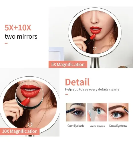 Espejo De Maquillaje Surdy De 9 Luces Con Aumento Dual De 5x