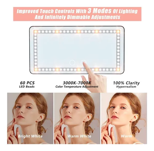 Espejo Led For Viscera De Coche,viscera Recargable De Coche