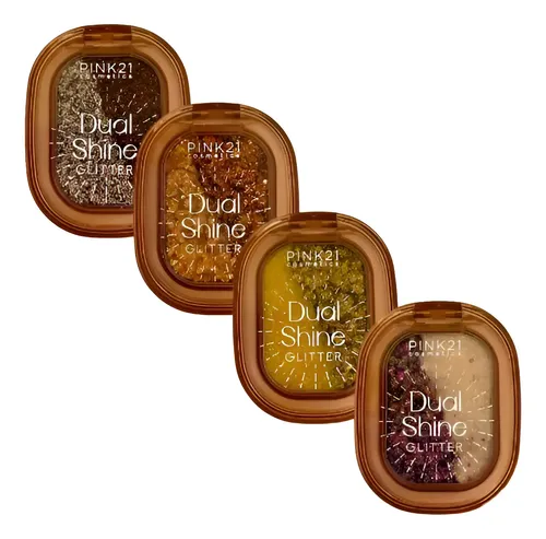 Sombra Glitter Compacto Dual Shine Brillo Intenso Pink 21 Color Tonos