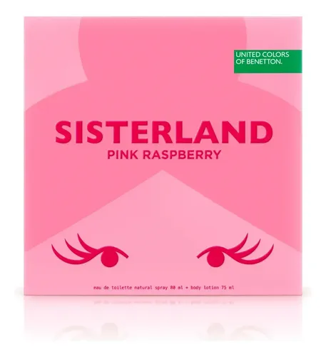 Eau de toilette Benetton United Colors Of Benetton Sisterland Pink Raspberry 80 ml + Crema corporal 75 ml