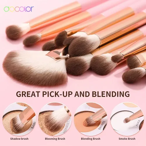 Set de 15 brochas Docolor DO-N1517 DO-N1517 rosa