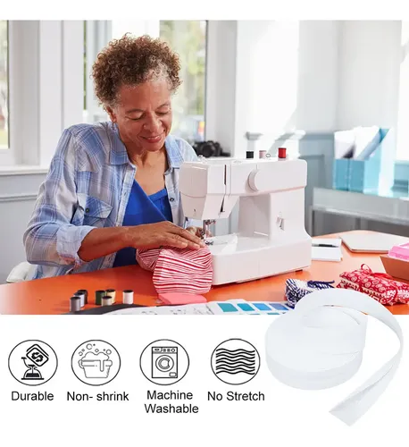 1 Bolsa De Cintas Plegables De Polialgodón De 10,94 Yardas ( Blanco
