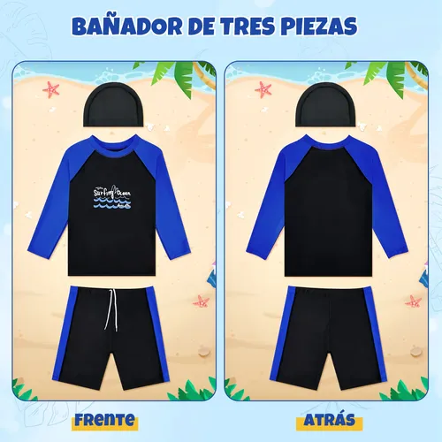 Kit Trajes De Baño Para Niños Gorro De Natación