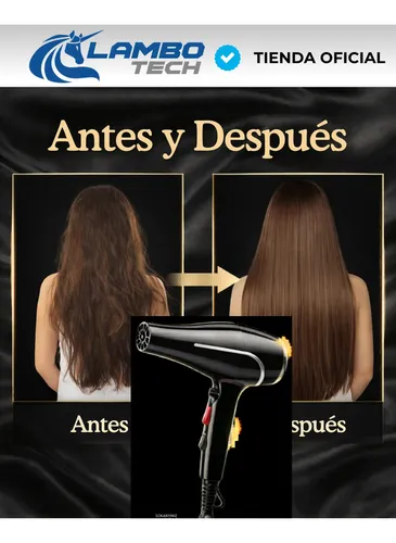 Secador De Pelo Profesional 2400w Compacto Ligero Peluqueria