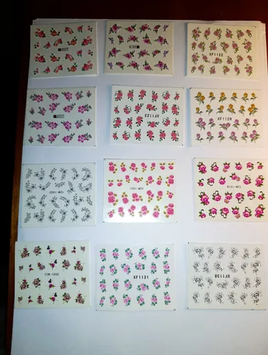 48 Stickers Al Agua Para Uñas+ Strass Para Deco De Uñas