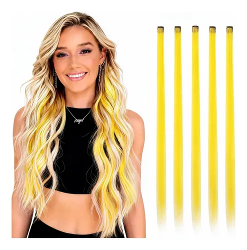 Extensión Pelo Clip Colores Cabello Mechones Sintético