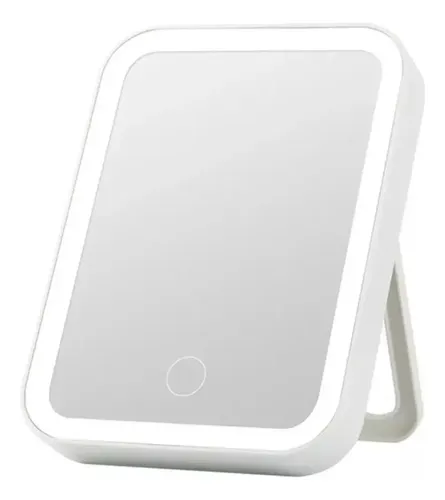 Espejo VGO Maquillaje Rectangular con Luz LED Táctil Portátil 13x18cm Blanco