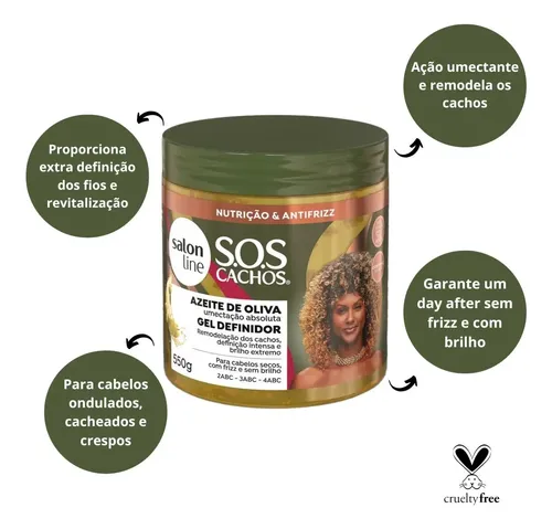 Salon Line Gel Definidor Y Day After Aceite Oliva Curly Girl