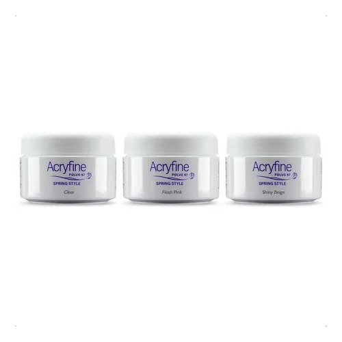 Acryfine Kit 3u Acrílico Polvo 57 Spring Style 30g