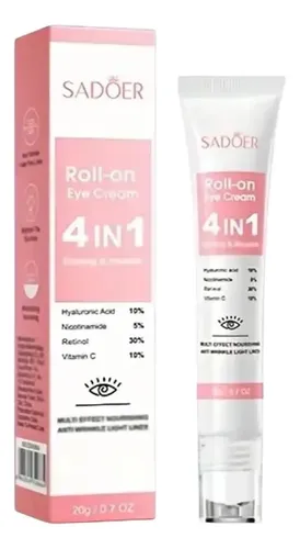 Crema Contorno de Ojos Rollerball Sadoer Antiojeras Bolsas Ácido Hialurónico 20 mL