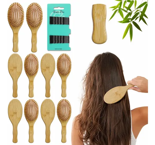 Cepillo De Pelo Svrsd De Bambú Antiestático Con Forma De Col