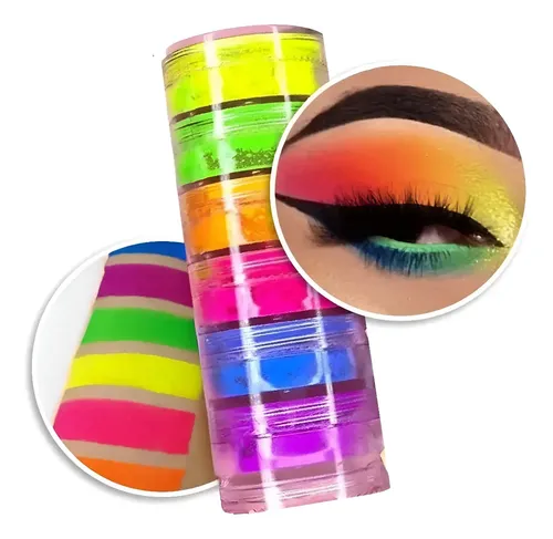 Sombras Pigmentos Pigmento Fluo Neón Brilla Luz Negra