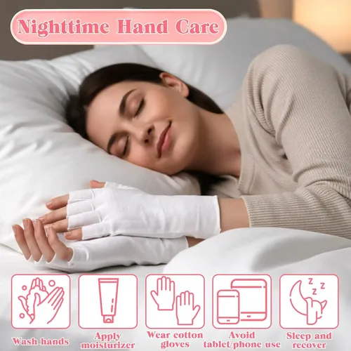 Guantes Blancos Sin Dedos De Algodón Hidratantes Y Cómodos