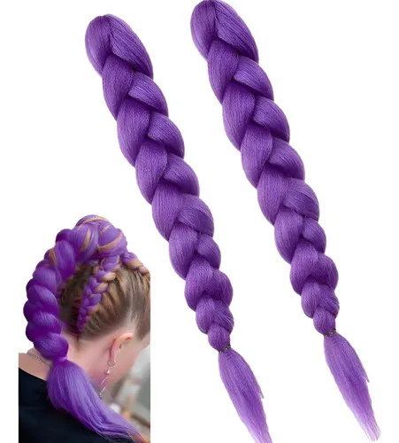 Tendencia Peluca Trenzada Morada: 2 Extensiones De ..