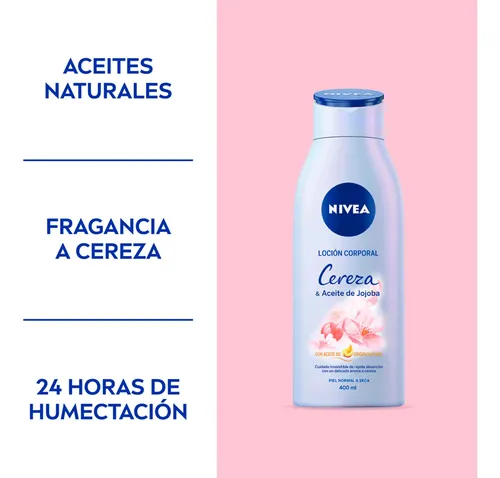 Loción Corporal Nivea Cereza Y Aceite De Jojoba 400 Ml