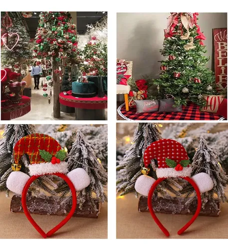 3pcs Lightweight Christmas Headwear Hat Hair Accessories Red And White