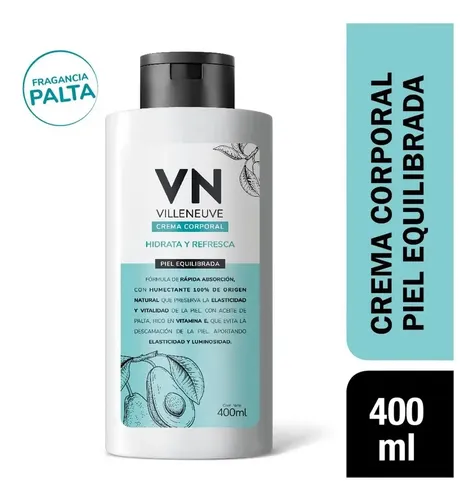 Crema Corporal Villeneuve Piel Equilibrada 400ml Fragancia Palta