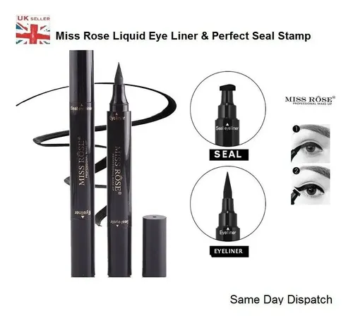 Delineador Liquido Negro Fibra Y Sello Ojo De Gato