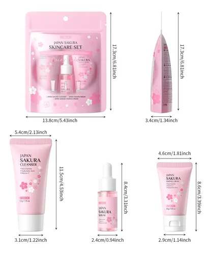 Set Facial Laikou Japan Sakura 3 Piezas Normal Día/noche