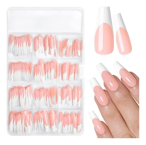 Juego De Uñas Press On French Tip Bellelfin 240 Piezas