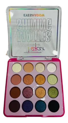 Paleta Sombras Ojos Matte Shining 16 Tonos Rosa Tejar Make Up