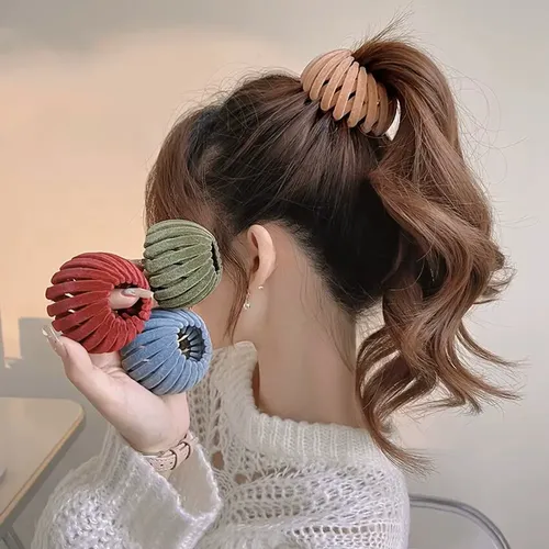 8 Pinzas De Cabello Nido De Pájaro Retráctil Plástico