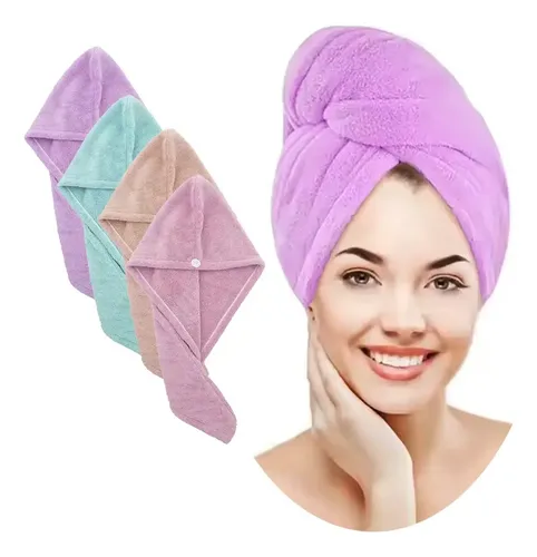 Gorro Toalla Turbante Microfibra Seca Pelo Rápido Animales