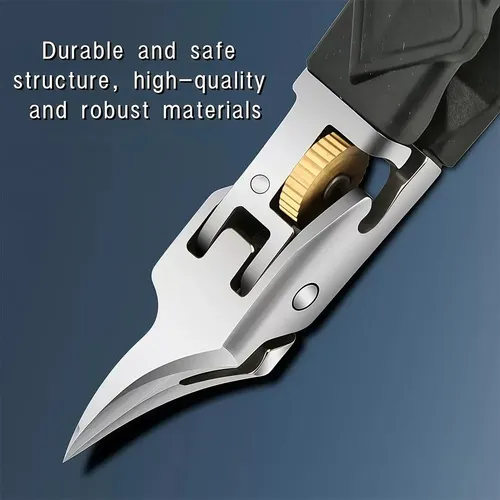 Black Anti-slip Grip Gear Lock Nail Clipper Set With