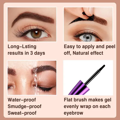 Y~ 2 Geles Para Cejas De Color Marrón Oscuro, Fáciles De ~/s
