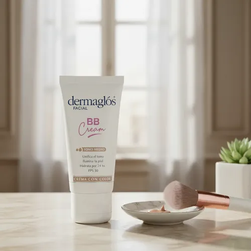 Dermaglos Bb Cream Facial Con Color Tono Medio Fps30 50 G