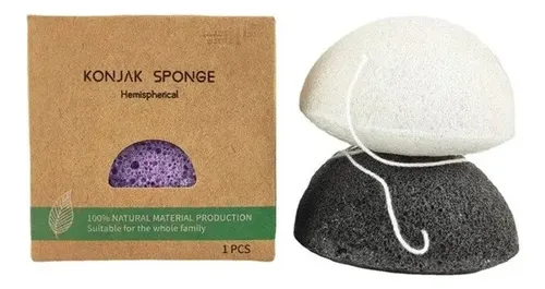Esponja Konjac Natural Hemisferica Fibra Vegetal