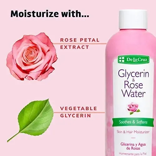 Rosewater Facial Toner And Moisturizer De La Cruz 236ml X12